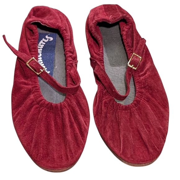 Vintage Parachutes red-ish suede leather flat Mary Jane ballet cottage classic 5 - Picture 1 of 10